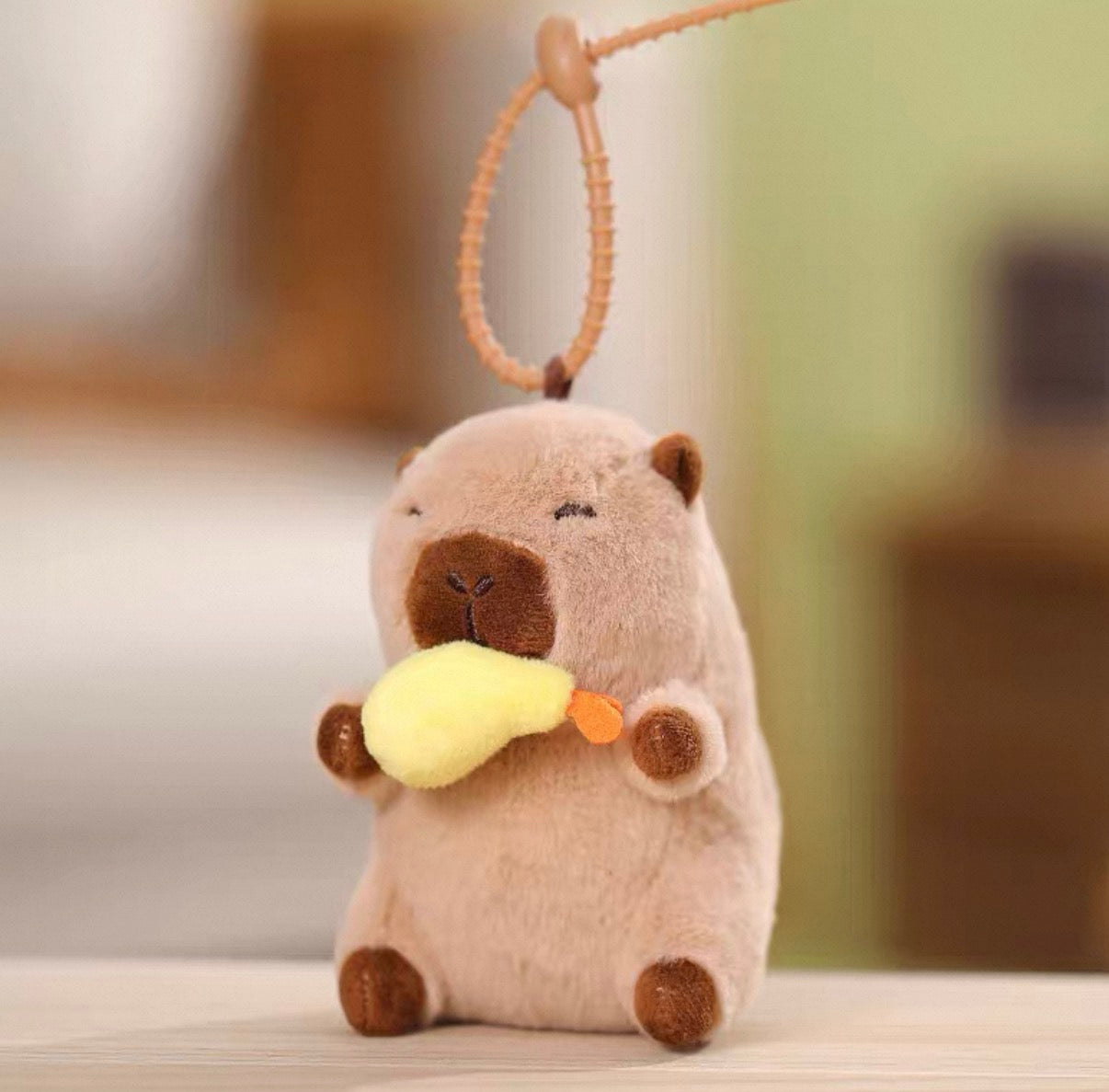 Capybara with Tempura Plush Keychain