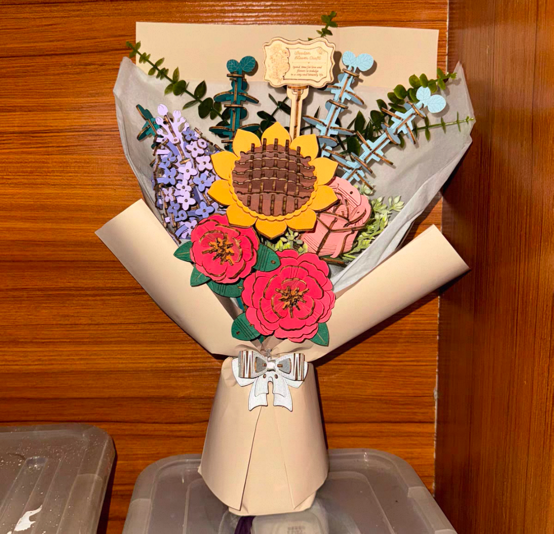 Rowood DIY Wooden Flower Bouquet 3D Wooden Puzzle