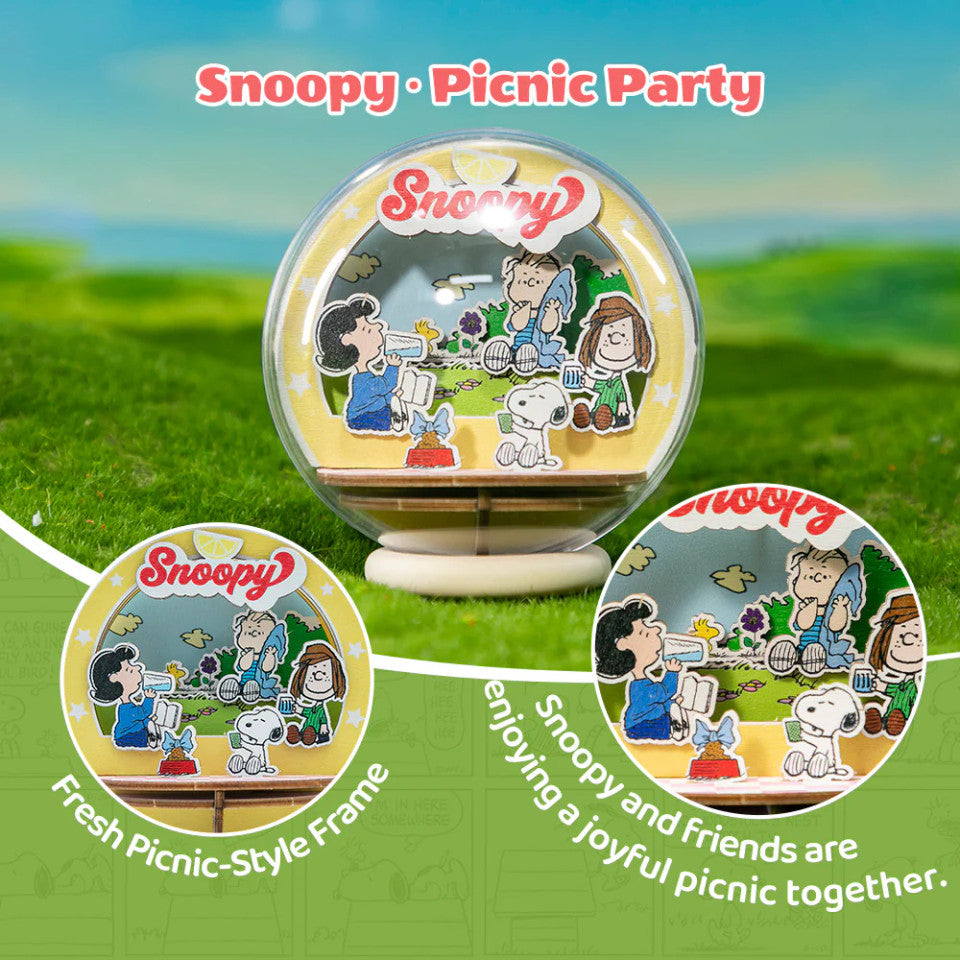 Snoopy Wooden Crystal Ball Picnic Party