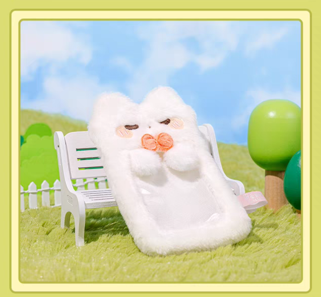 Cute Alliance- Fuzzy Card Case Cacao Rabbit