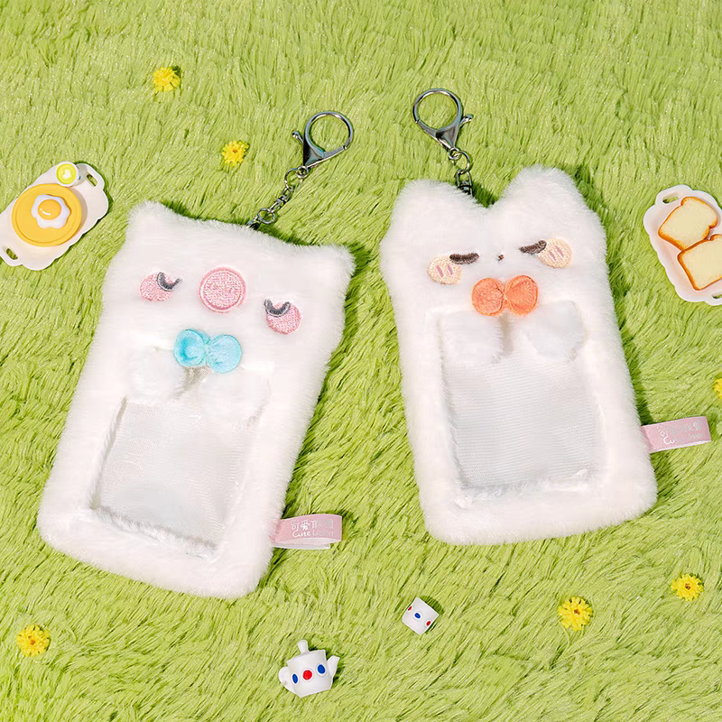 Cute Alliance- Fuzzy Card Case Doodle Pig