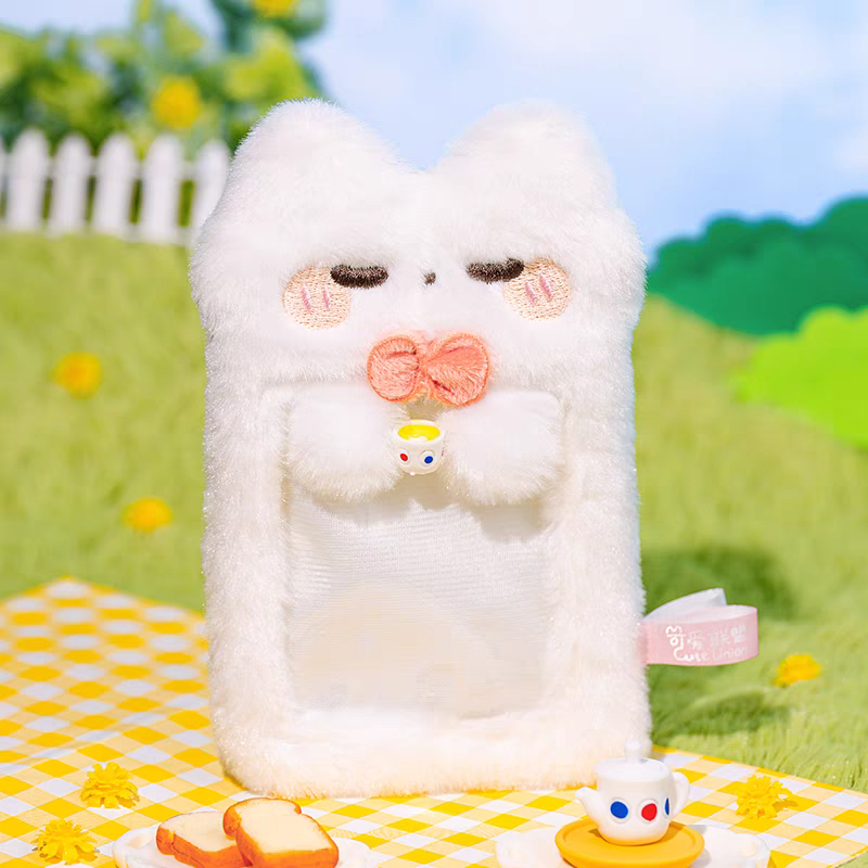 Cute Alliance- Fuzzy Card Case Cacao Rabbit