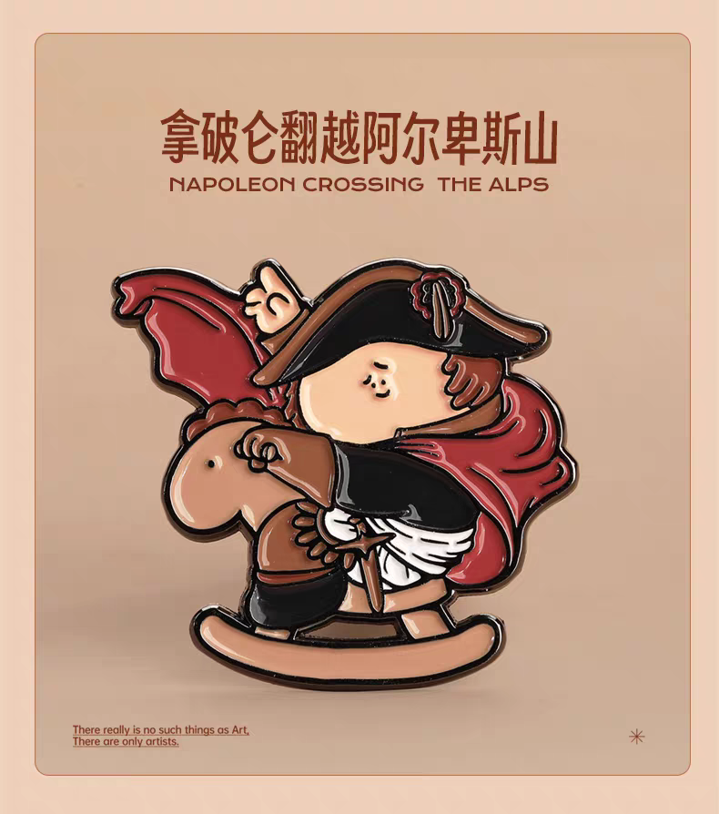 (Badge - Fridge Magnet) Napoleon Crossing the Alps