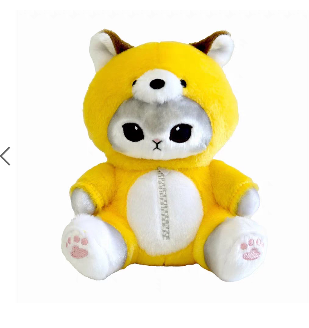 Japan Mofusand Chubby Potetama Plush Toy - Fox Cat : Kitsune Nyan Gray