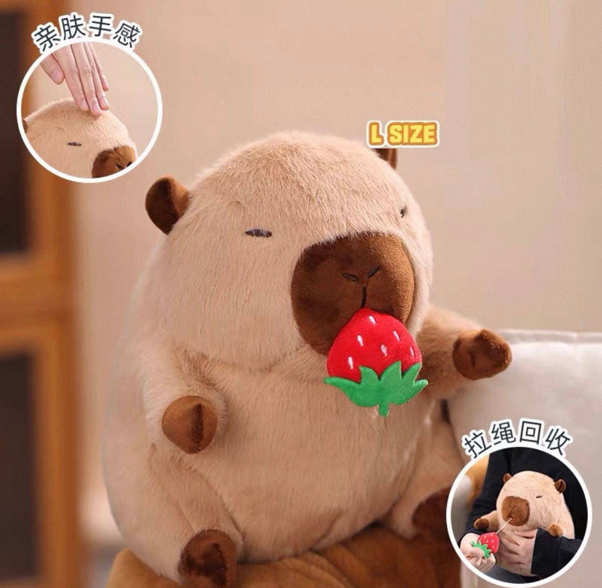 Capybara with Strawberry Size L