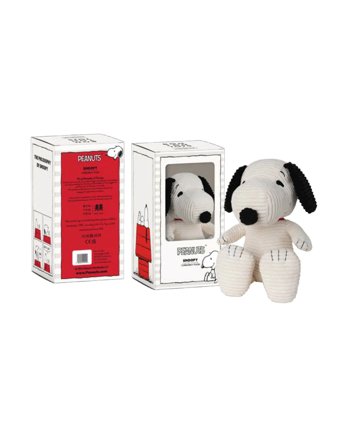 Plush PEANUTS SNOOPY Sitting Corduroy Cream in Gift box 11"
