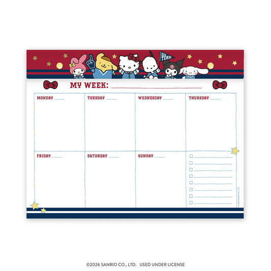 Hello Kitty and Friends Varsity Weekly Desk Pad