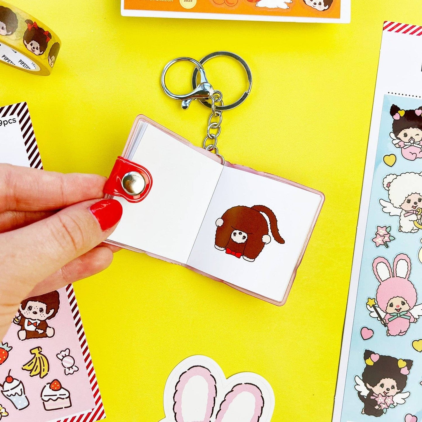 Friends Forever Monchhichi Mini Stickerbook Keychain
