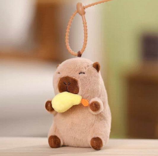 Capybara with Tempura Plush Keychain