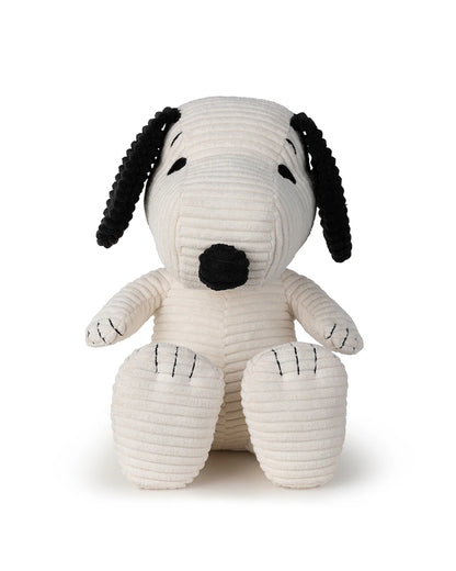 Plush PEANUTS SNOOPY ECO Corduroy Cream Gift box 11" - PEANUTS SNOOPY ECO Corduroy Cream in giftbox 11"