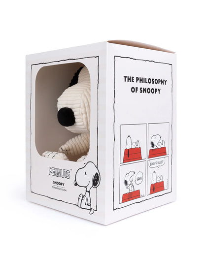 Plush PEANUTS SNOOPY ECO Corduroy Cream Gift box 11" - PEANUTS SNOOPY ECO Corduroy Cream in giftbox 11"