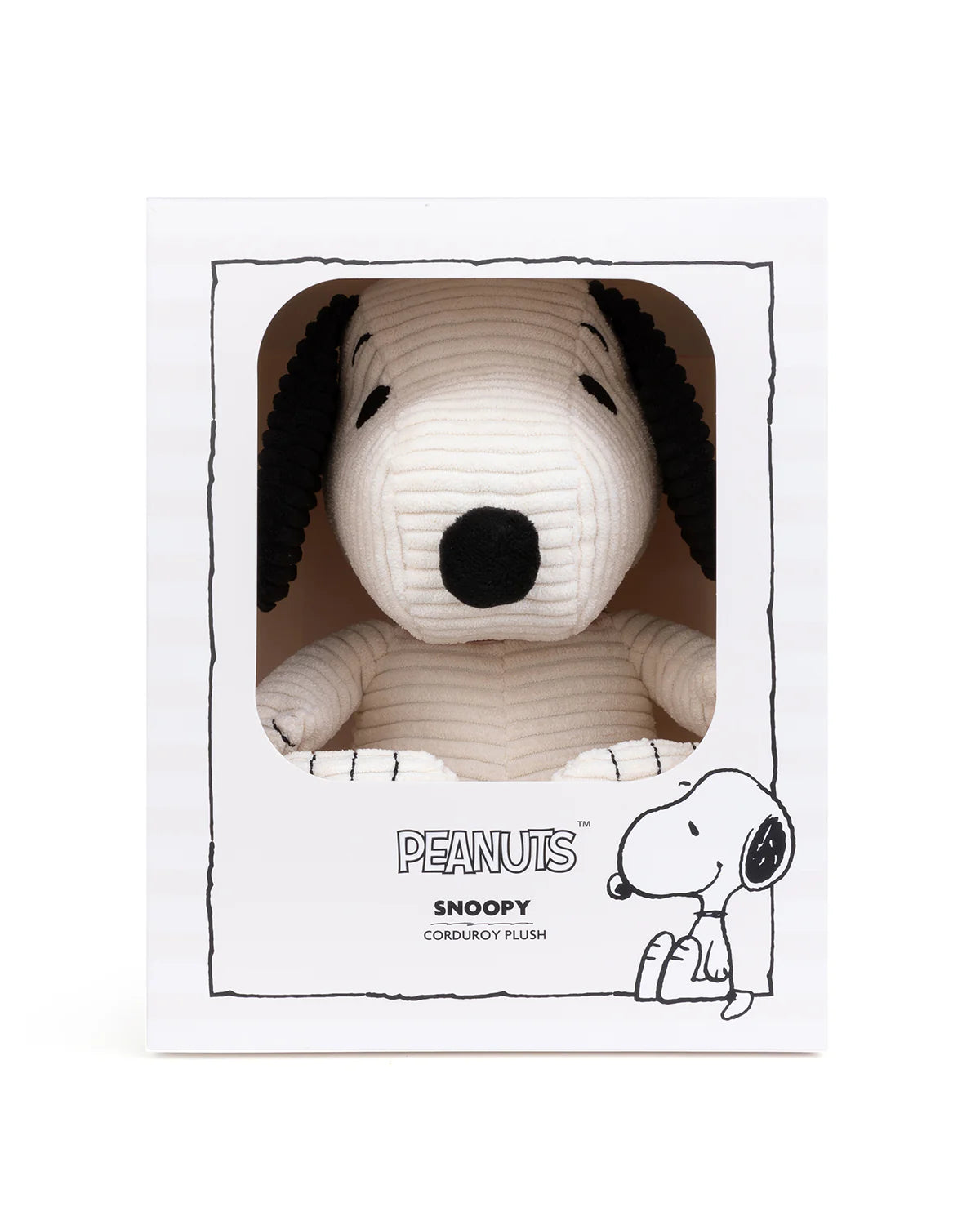 Plush PEANUTS SNOOPY ECO Corduroy Cream Gift box 11" - PEANUTS SNOOPY ECO Corduroy Cream in giftbox 11"