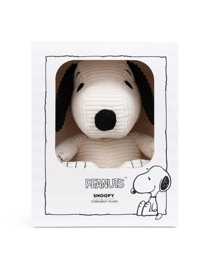 Plush PEANUTS SNOOPY ECO Corduroy Cream Gift box 11" - PEANUTS SNOOPY ECO Corduroy Cream in giftbox 11"