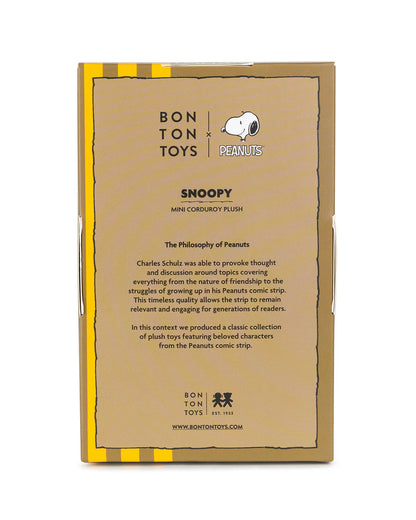 Plush PEANUTS SNOOPY Mini Corduroy Cream x 7"  In Gift Box