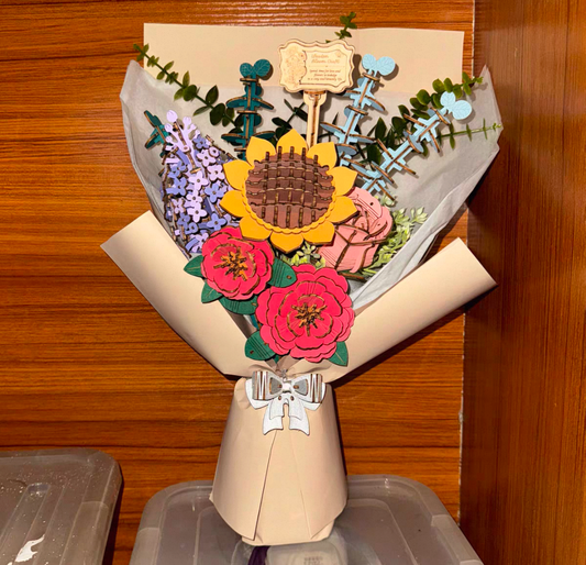 Rowood DIY Wooden Flower Bouquet 3D Wooden Puzzle