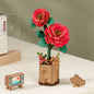 Rolife DIY Wooden Flower Red Camellia