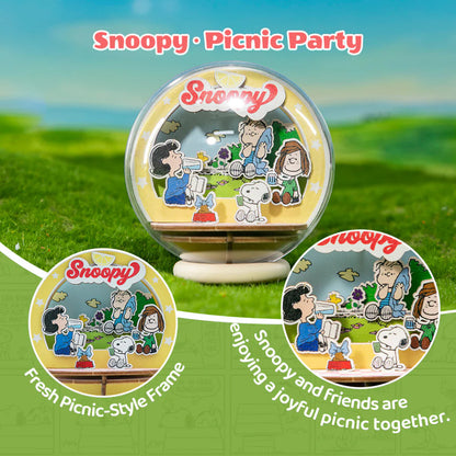 Snoopy Wooden Crystal Ball Picnic Party