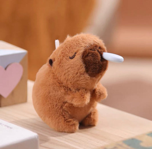 Capybara with Running Nose Plush Keychain