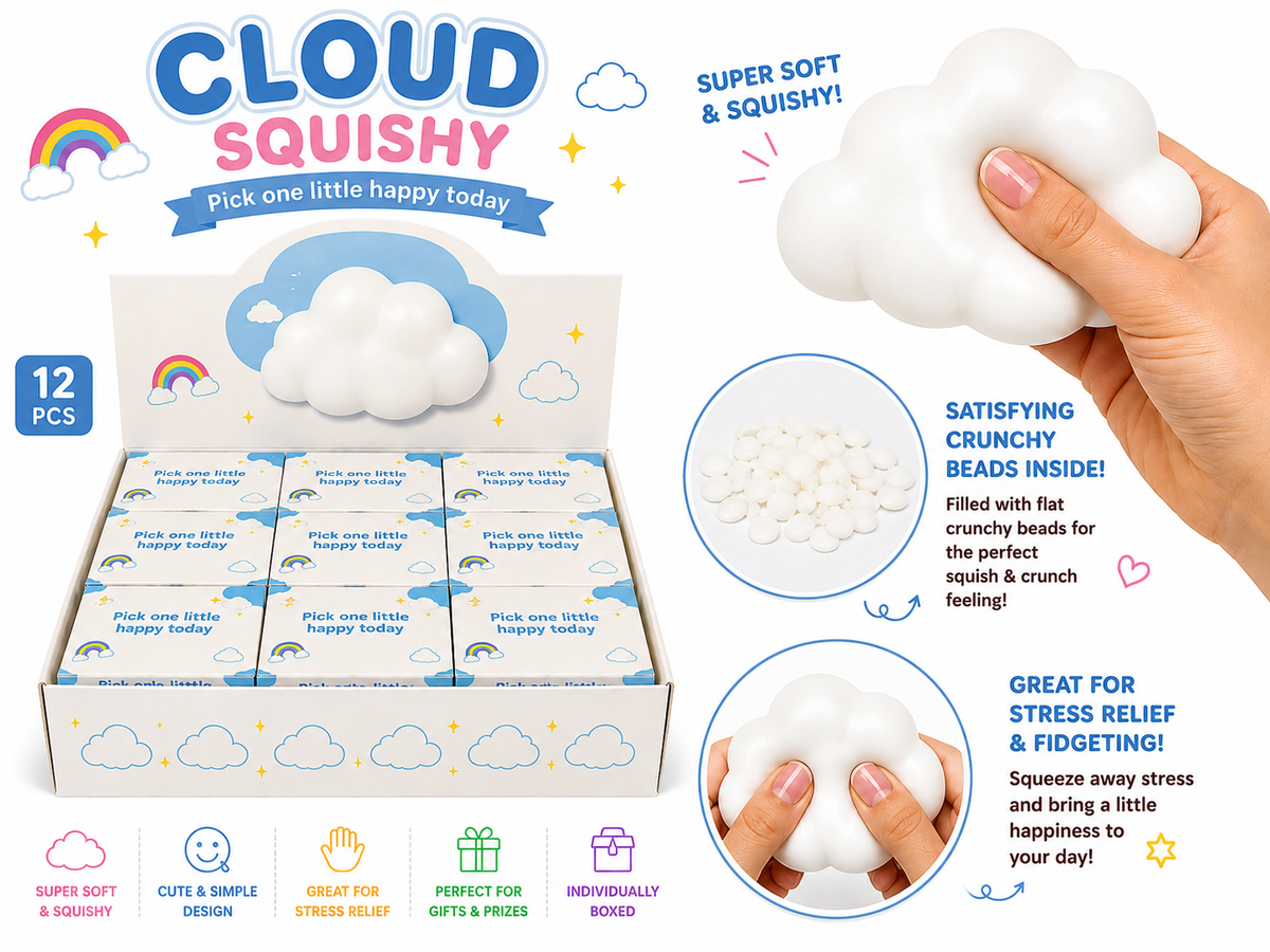Plain White Cloud Crunchy Squishy  MSS40