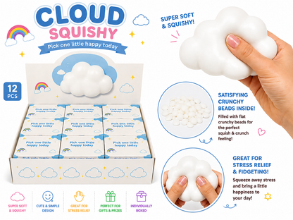 Plain White Cloud Crunchy Squishy  MSS40