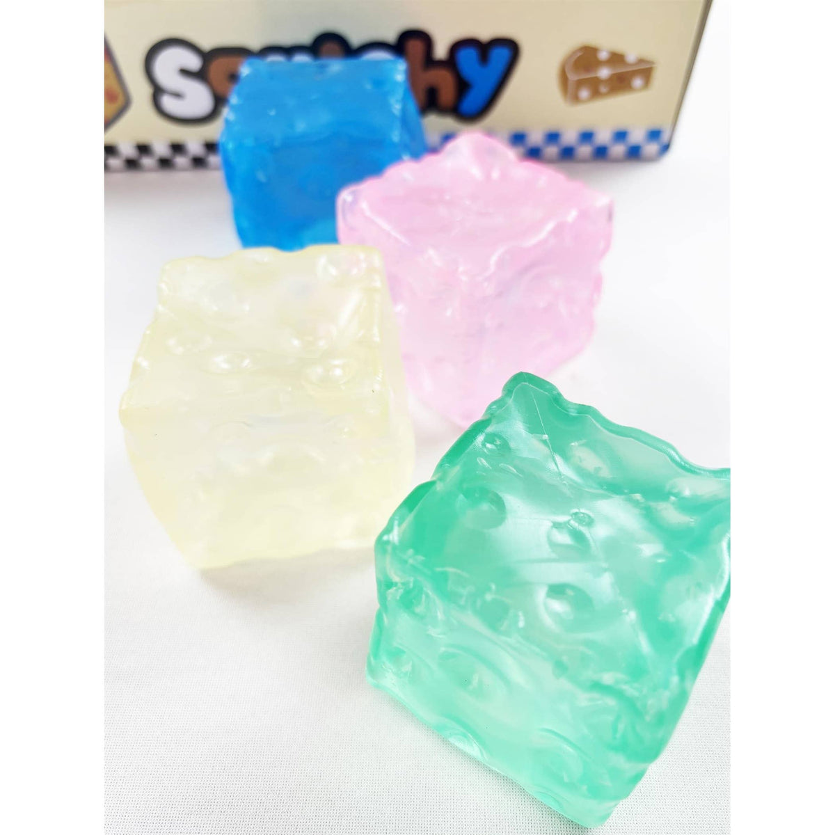Colorful Cheese Cube Coconut Oil Squishy Toy: MIX COLOR / ONE(12)