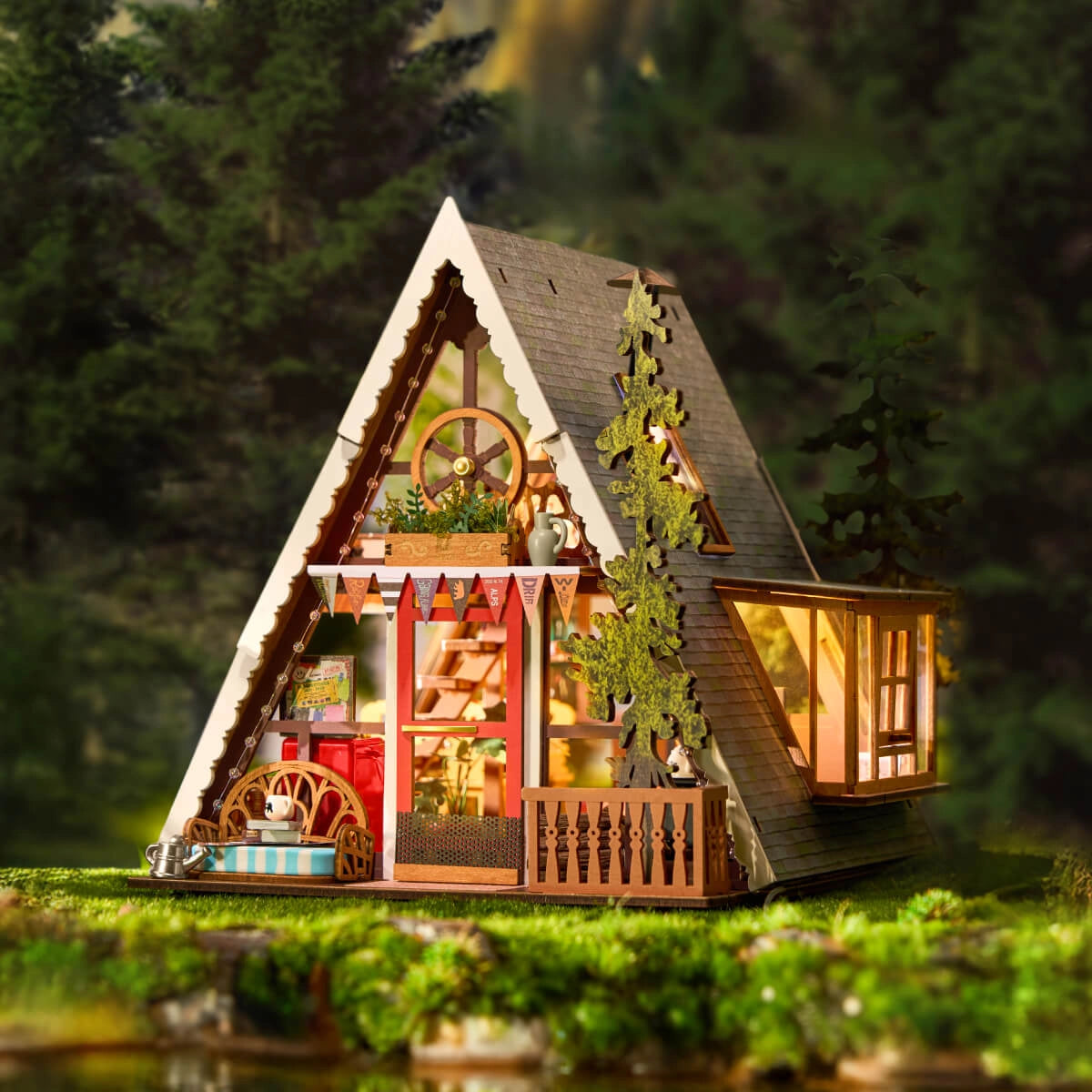 Rolife DIY Miniature House - A-Frame Cabin
