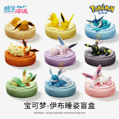 Pok Series Eeveelutions Sleeping Pose Figure Blind Box