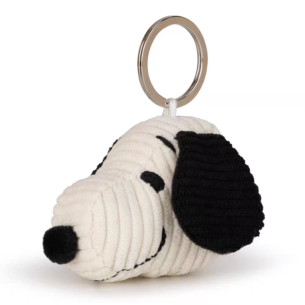 Bon Ton Toys Keychain Plush PEANUTSSNOOPY HEAD Cream Corduroy 2