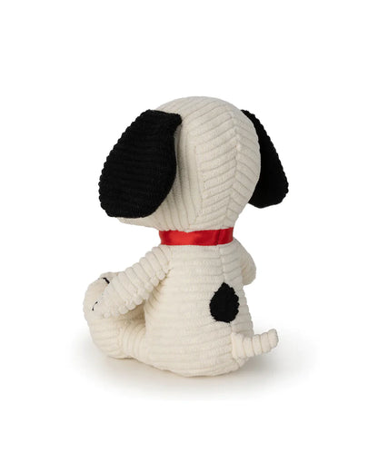 Plush PEANUTS SNOOPY Sitting Corduroy Cream in Gift box 11"