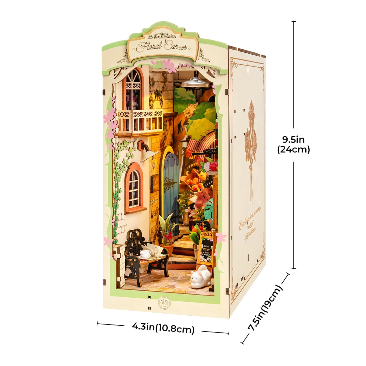 Rolife Book Nook Shelf Insert - Floral Corner