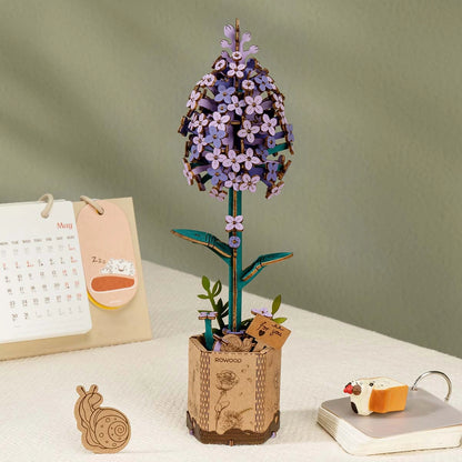 Rolife DIY Wooden Flower Lilac