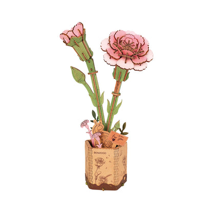 Rolife DIY Wooden Flower Pink Carnation