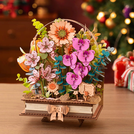 Rolife DIY 3D Flower Puzzle - Wooden Blooming Book
