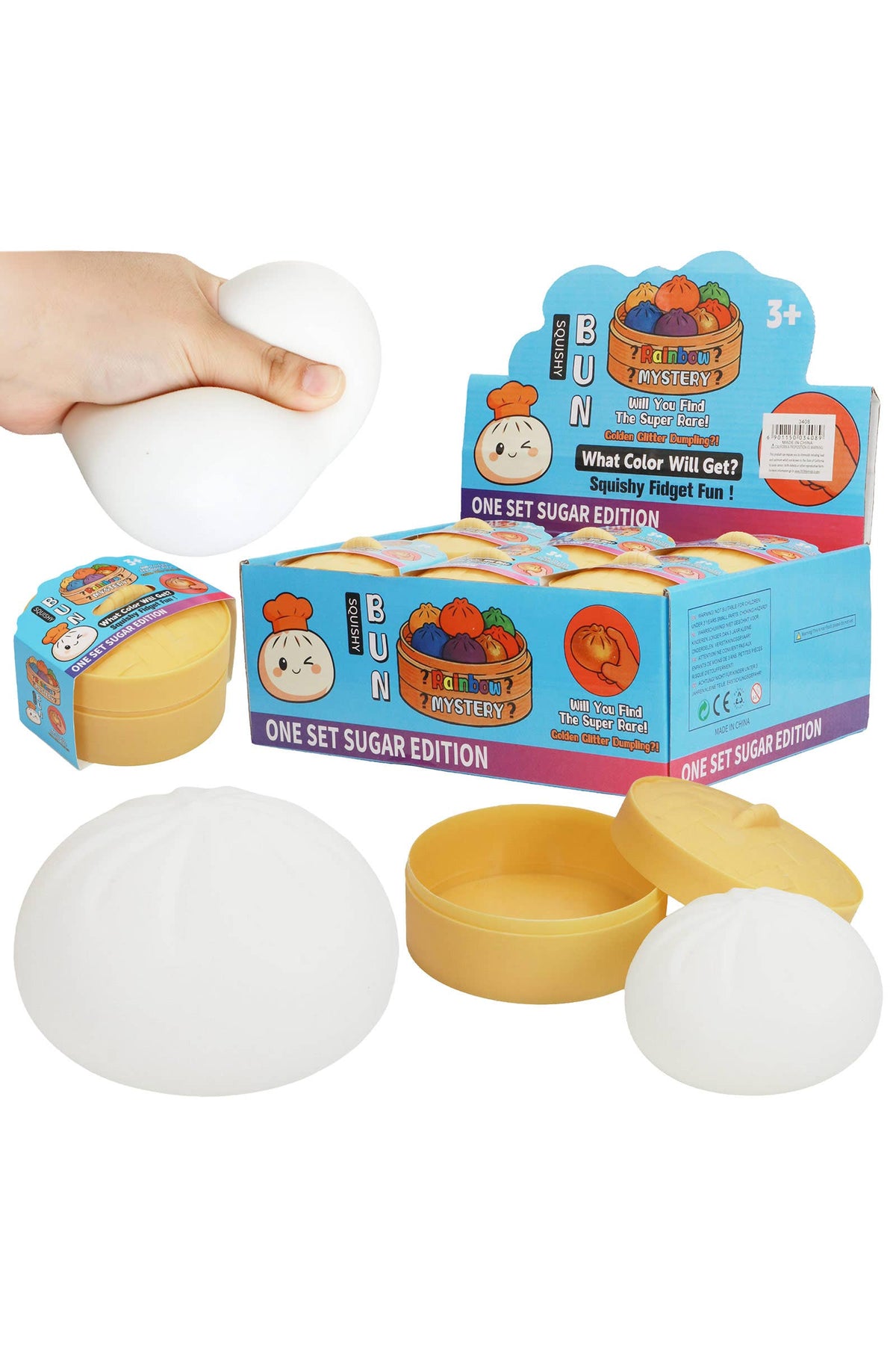 Solid White Dumpling Fluffy Slime Squishy Bao Bun: WHITE