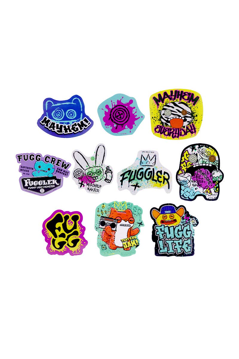 FG108 Fuggler 10 pcs Large Vinyl Sticker Set
