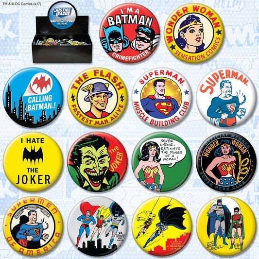 DC Retro Button Asst-1pc