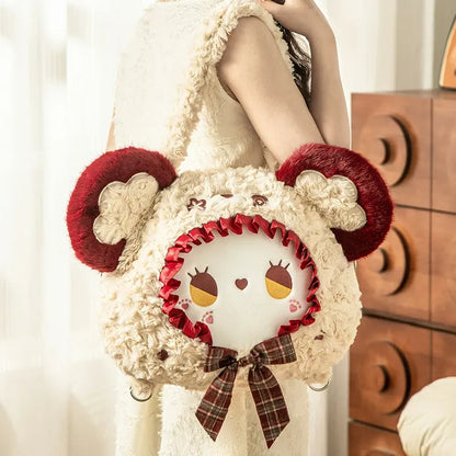 EMMA Bear Series Shoulder Bag - White & Red