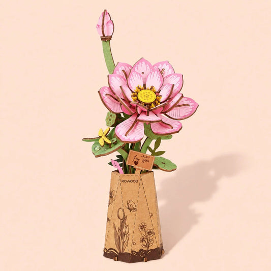 Rolife Rowood Lotus DIY Wooden Flower 3D Puzzle