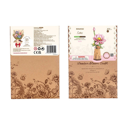 Rolife Rowood Lotus DIY Wooden Flower 3D Puzzle