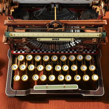 Rolife ROKR Mechanical Typewriter Wooden 3D Puzzle LK703C (Magic Version)