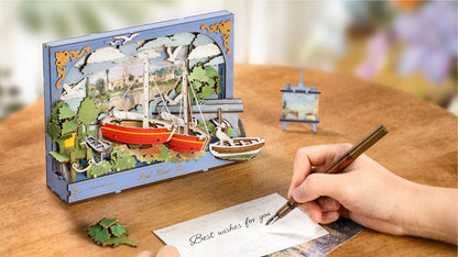 Rolife Rowood Red Boats Wall Art 3D Wooden Puzzle