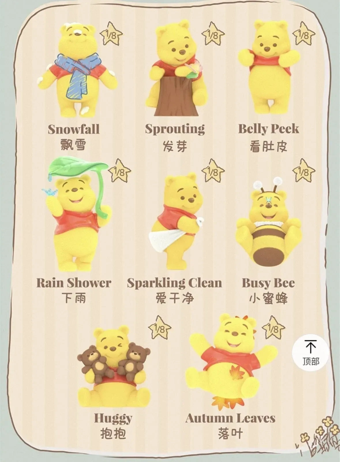 TOPTOY Disney Winnie the Pooh Happy Time Series Figures Blind Box