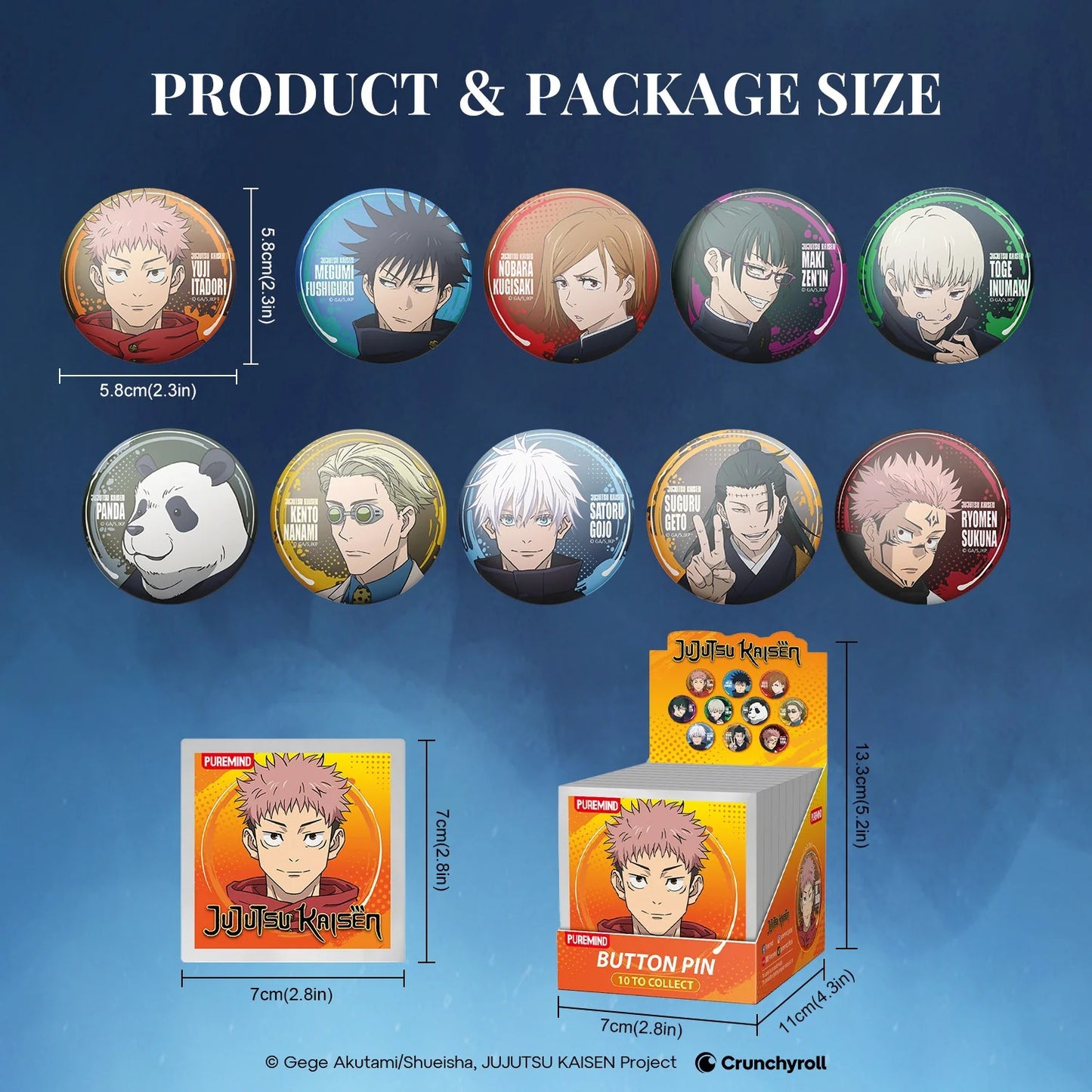Jujutsu Kaisen Button Pin Blind Box