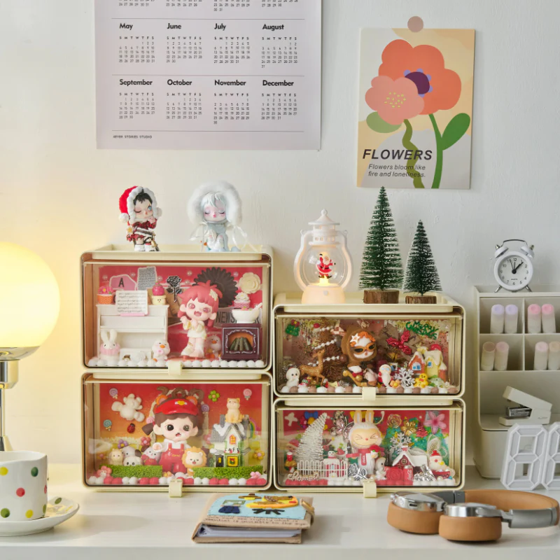 923 Pull-out Drawer Blind Box Display Storage Box - Cream
