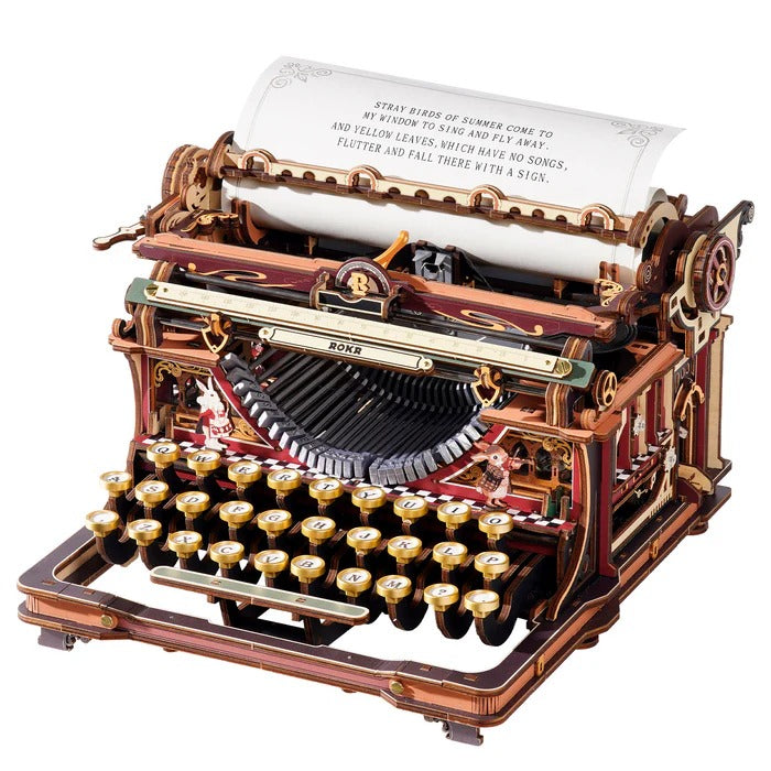 Rolife ROKR Mechanical Typewriter Wooden 3D Puzzle LK703C (Magic Version)