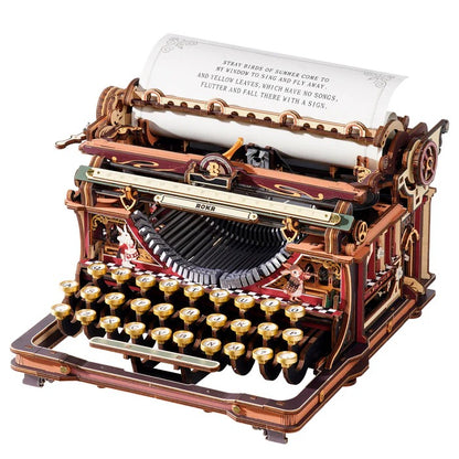Rolife ROKR Mechanical Typewriter Wooden 3D Puzzle LK703C (Magic Version)