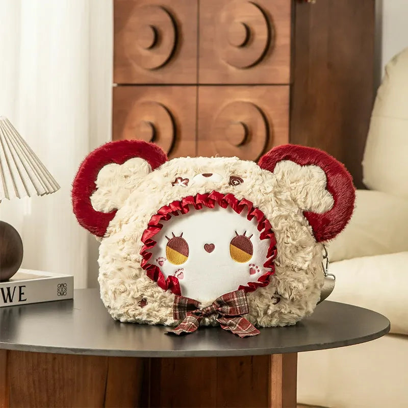 EMMA Bear Series Shoulder Bag - White & Red