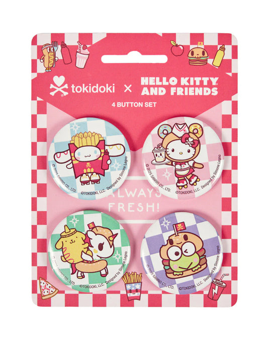 Tokidoki x HKF Fast Food Button Set